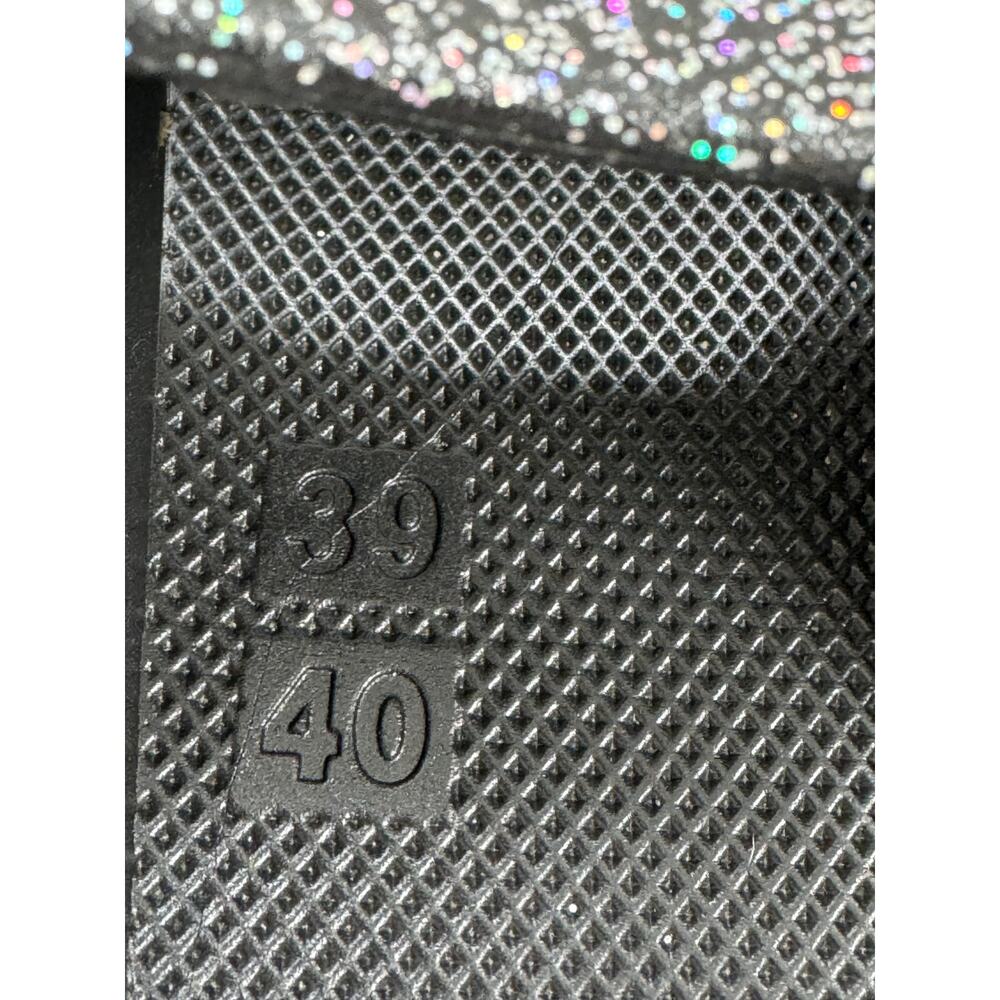 Women's Glitter Slide Sandals Size 9/10 Black Sparkle Double Strap  Comfort - Picture 5 of 5